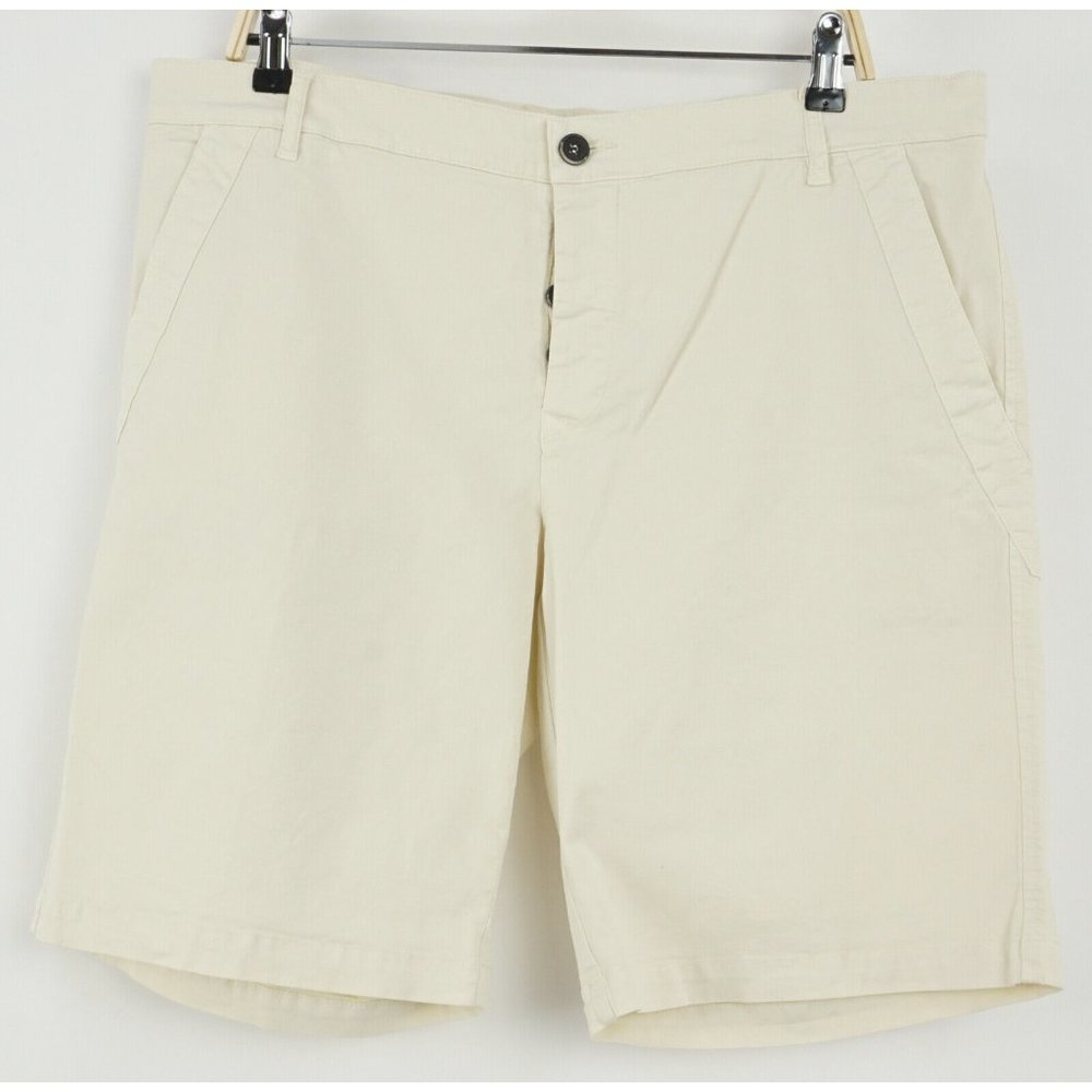 New Barena Nassa Stino Men's EU 54 / US 38 Ivory Cotton Button Fly Chino Shorts